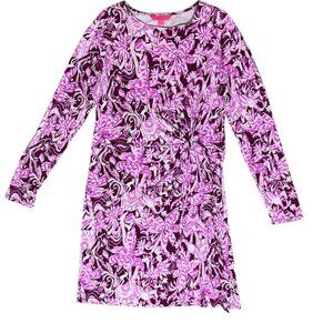 XL Lilly Pulitzer Pink/White Multi Print Dress - 94% Rayon 6% Elastane(Stretch)